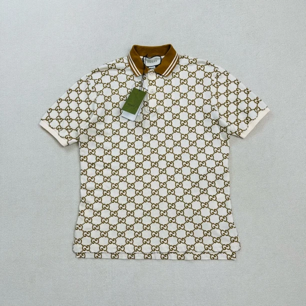 未使用 GUCCI/古驰 满印老花短袖Polo/M码/WL2237