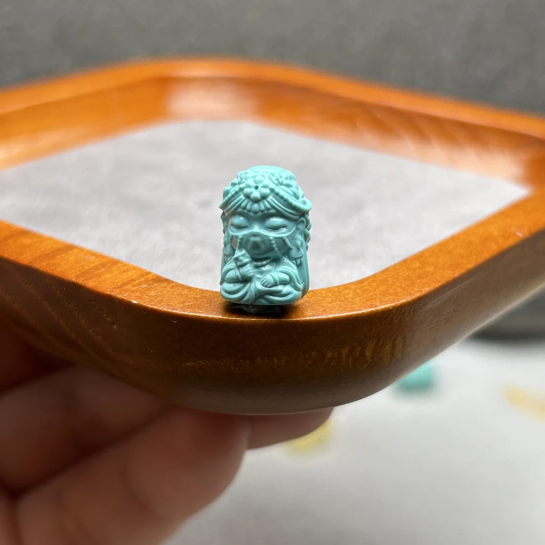 原矿绿松石高瓷精雕扎基