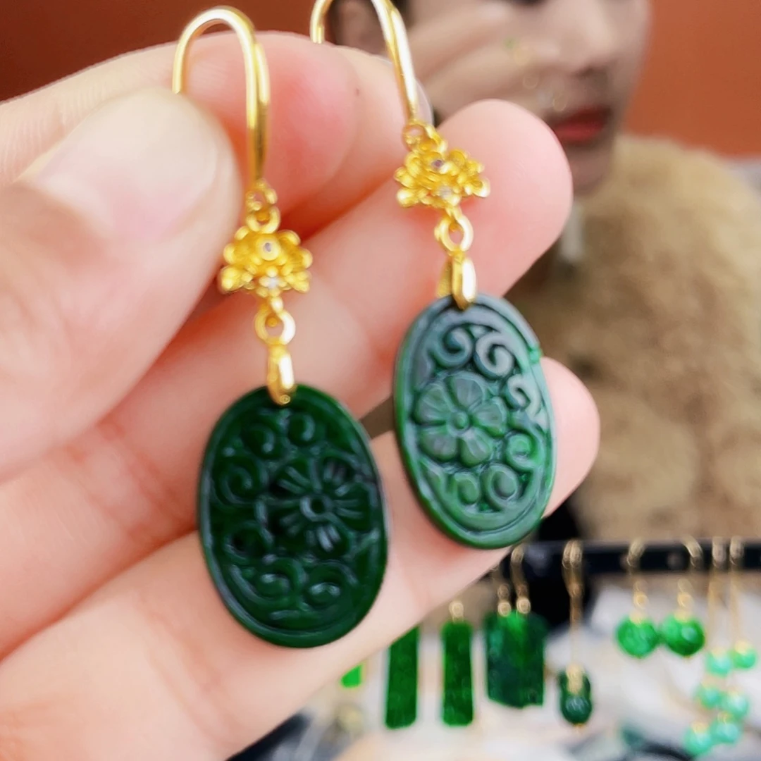 翡翠未镶嵌耳饰饰品