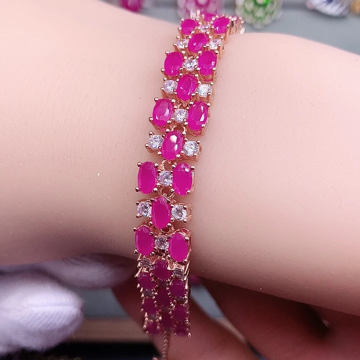 手链红宝石银S925镶嵌