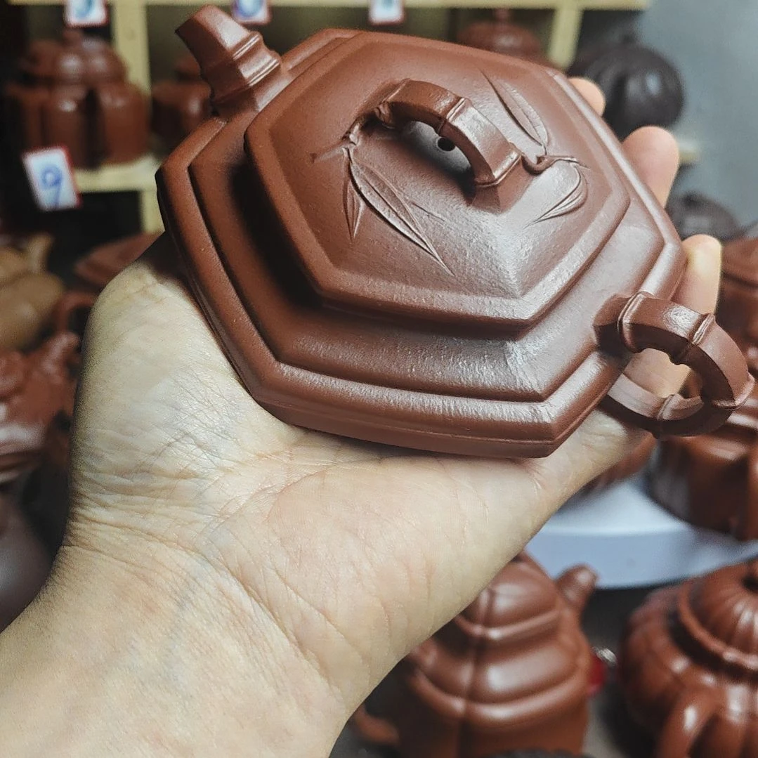宜兴紫砂壶筋纹器半手工制作赵庄朱泥容量一佰四十左右
