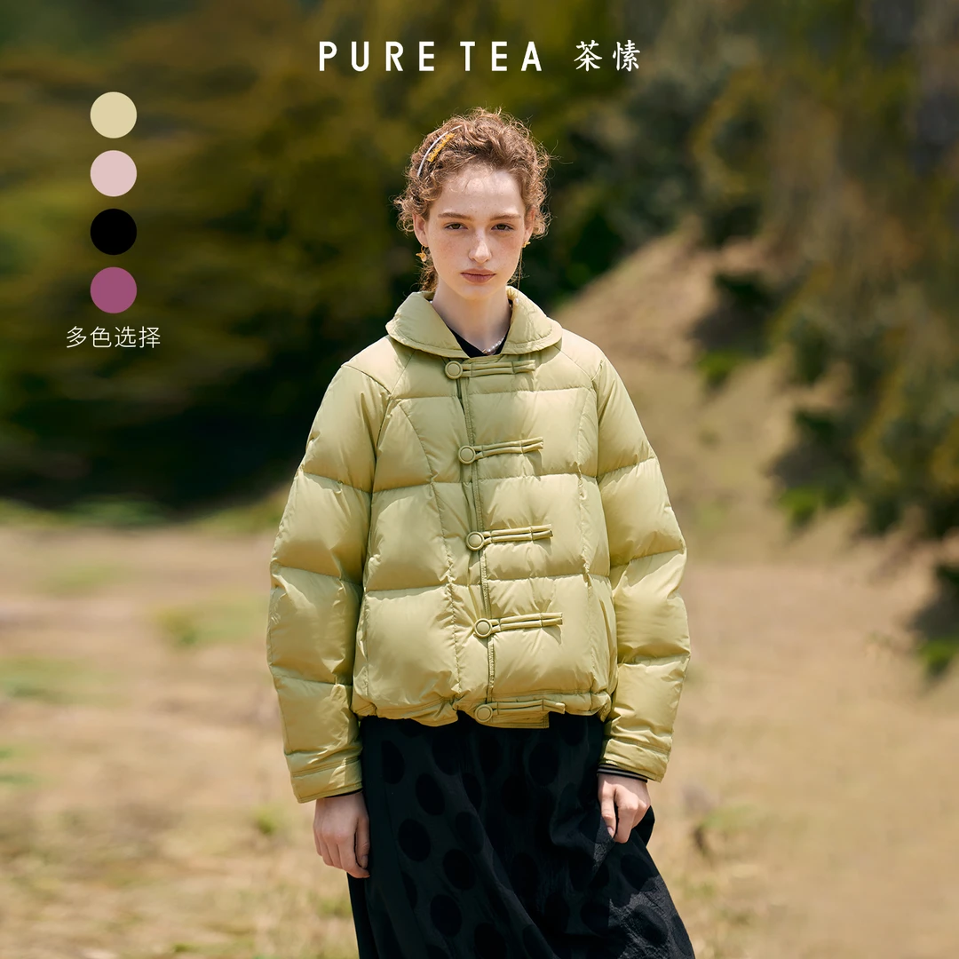 【温柔冬序】茶愫现代东方感小翻领短款宽松KF0701D41