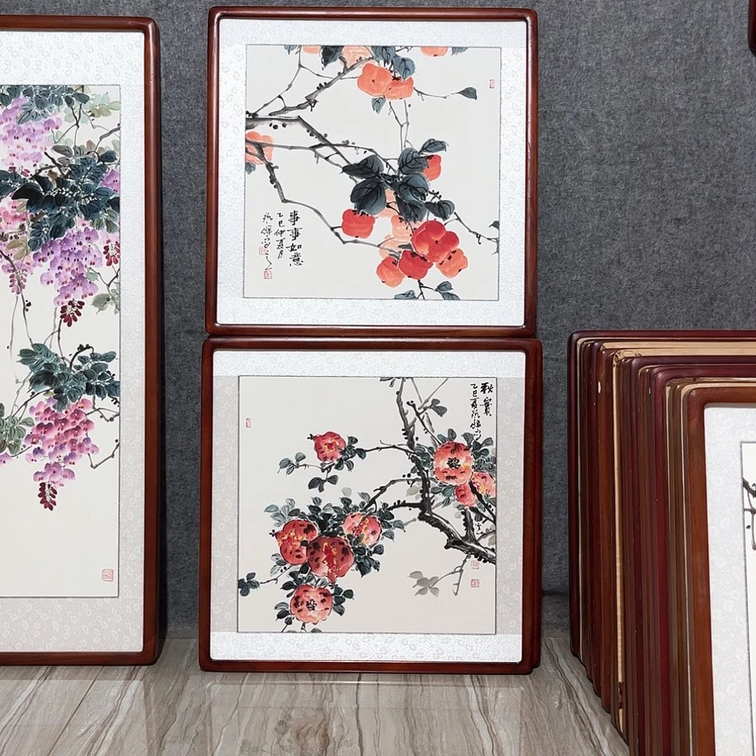 国画书画作品带框63×63