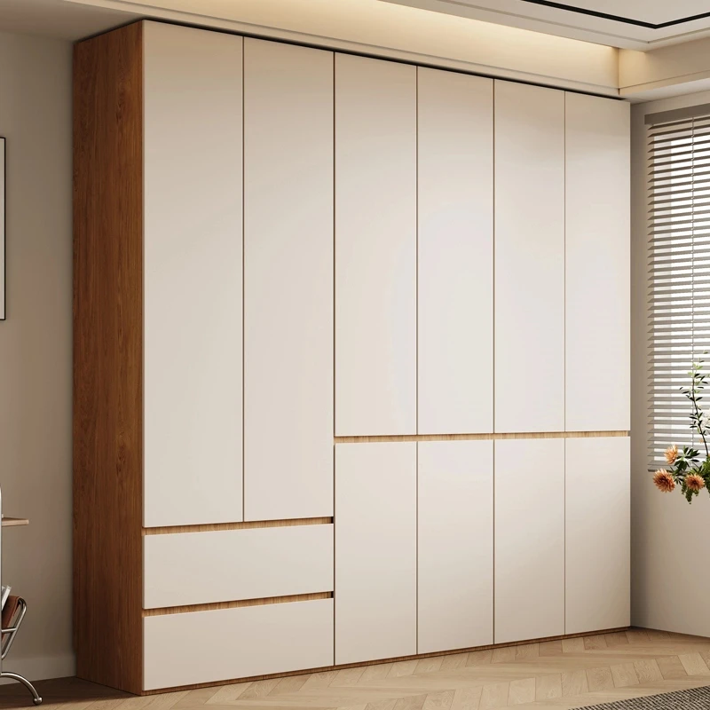 ENF级衣柜家用平开门简约现代柜子18mm加厚实木储物衣柜卧室家用