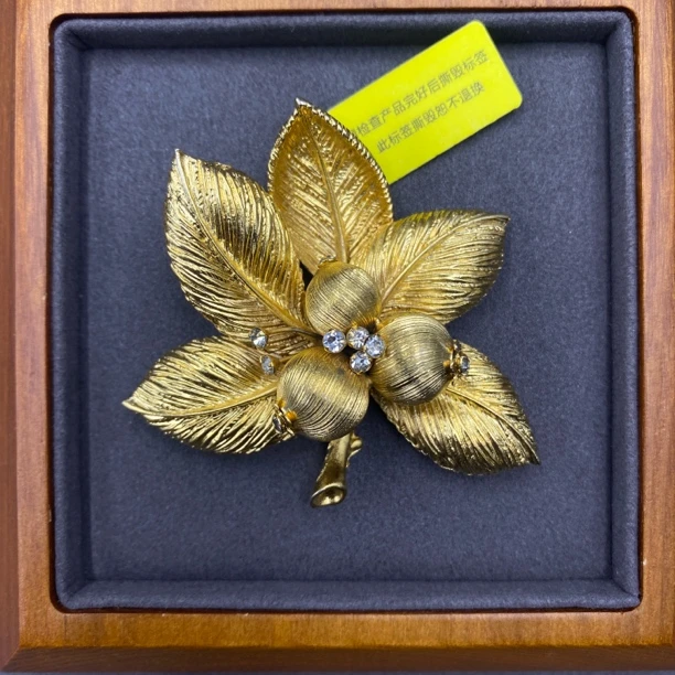 合金胸针 LL 中古首饰vintag Coro拉丝金球胸针