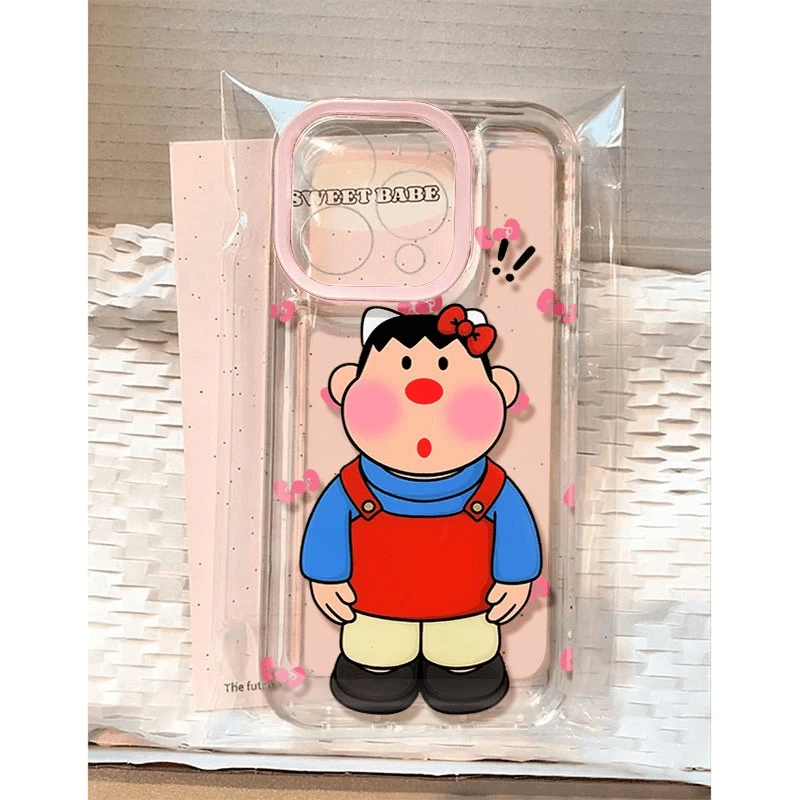 凯蒂装胖虎适用苹果15PROMAX手机壳iPhone14透明13软壳12创意11/7