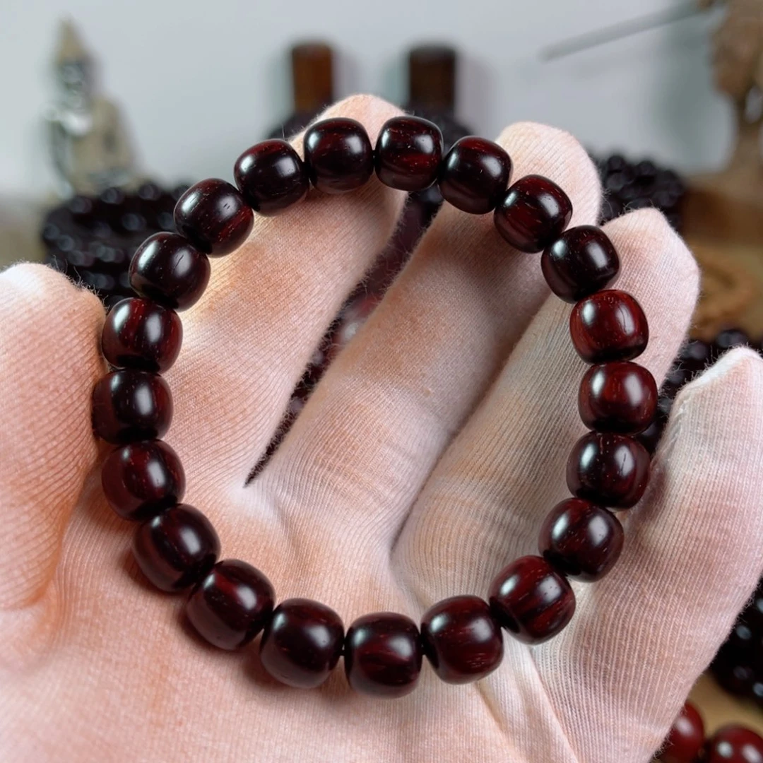 小叶紫檀手串/手链9.5/10老型高油润黑飘红拆房老料