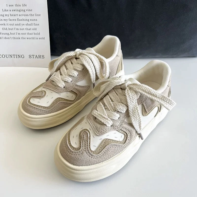 2872春季鞋子女2025新款设计感小众原创chic时尚百搭厚底运动板鞋