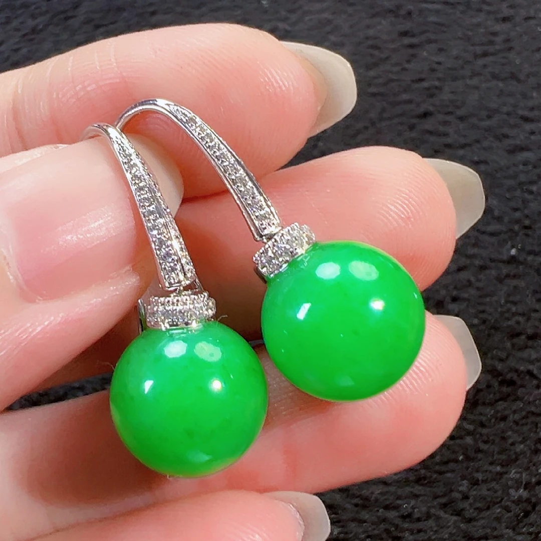 品***店翡翠18K金镶嵌耳饰签收后24小时鉴赏期