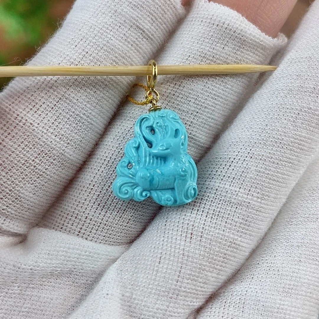 绿松石珠宝奇石18K金镶嵌