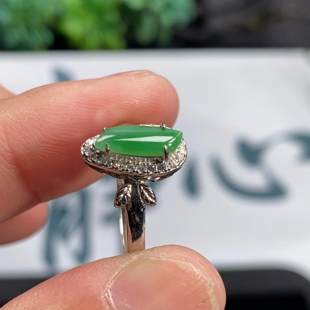 翡翠银S925镶嵌戒指