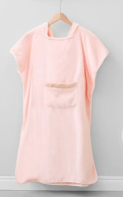 成人可穿式浴袍连帽设计吸水速干浴巾家居服