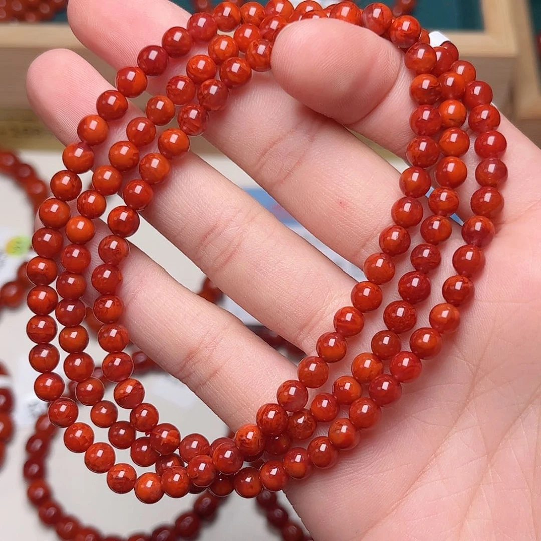 手串未镶嵌南红玛瑙瓦西料妖火焰多圈5m左右