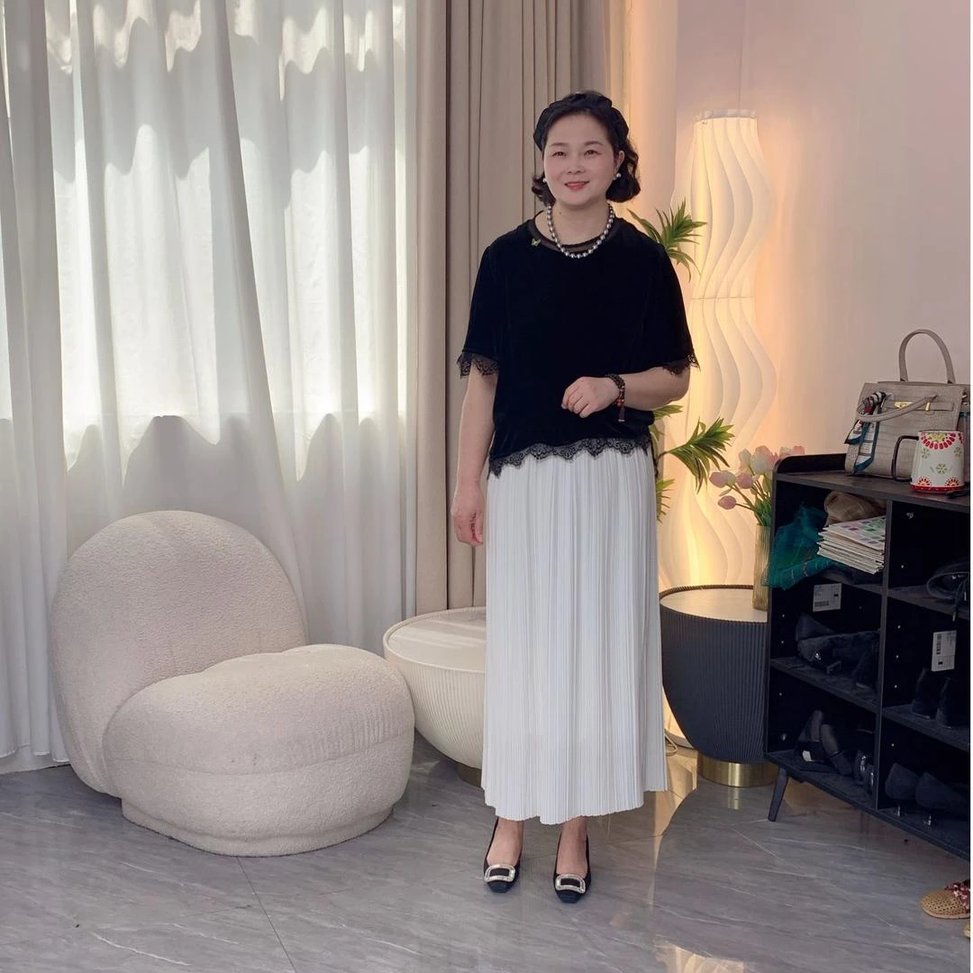 【半身裙】压褶款百褶春夏修身时尚半身裙轻柔优雅 超火裙子女