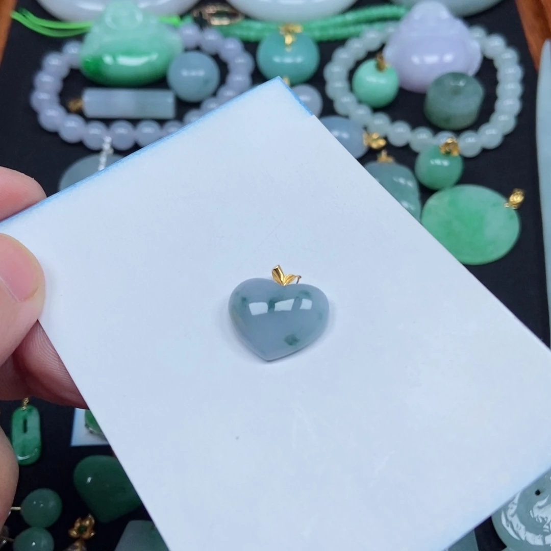 翡翠未镶嵌颈饰紫色桃心