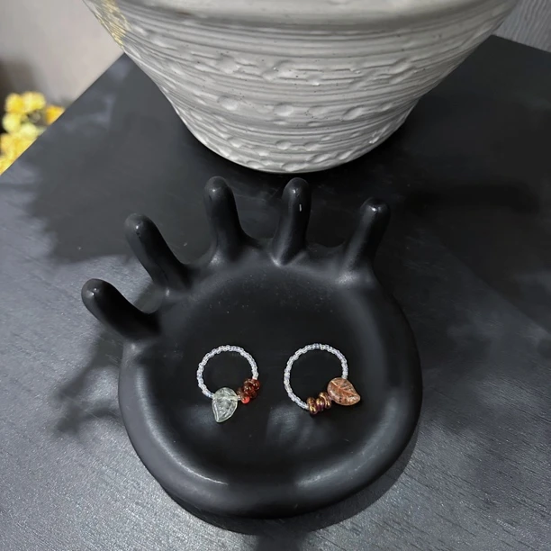 钛钢琉璃戒指 原创设计捷克琉璃小戒指手工可爱百搭复古（随单减5）