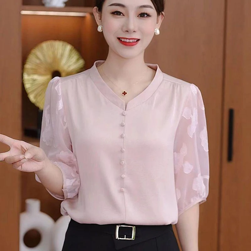 高级感夏季新款气质减龄洋气上衣轻奢风设计感百搭修身显瘦上衣