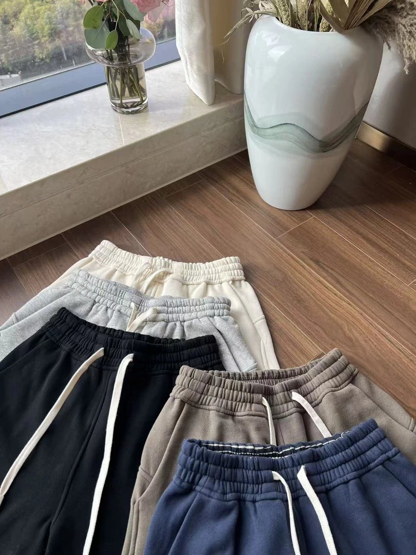 秋冬松紧腰长裤纯色中腰休闲裤韩版百搭