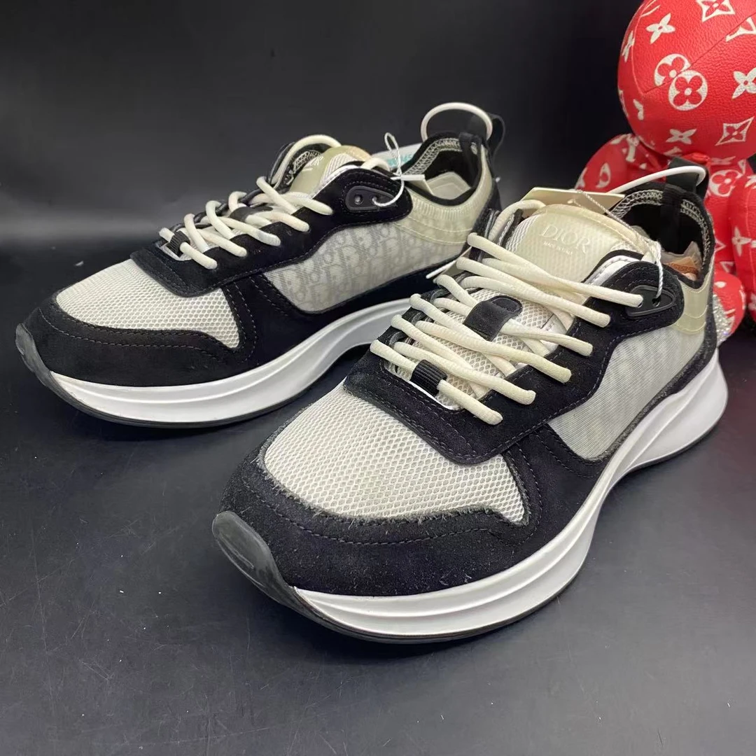 95新 DIOR/迪奥 黑白夏季网纱B25休闲时尚运动鞋41欧码