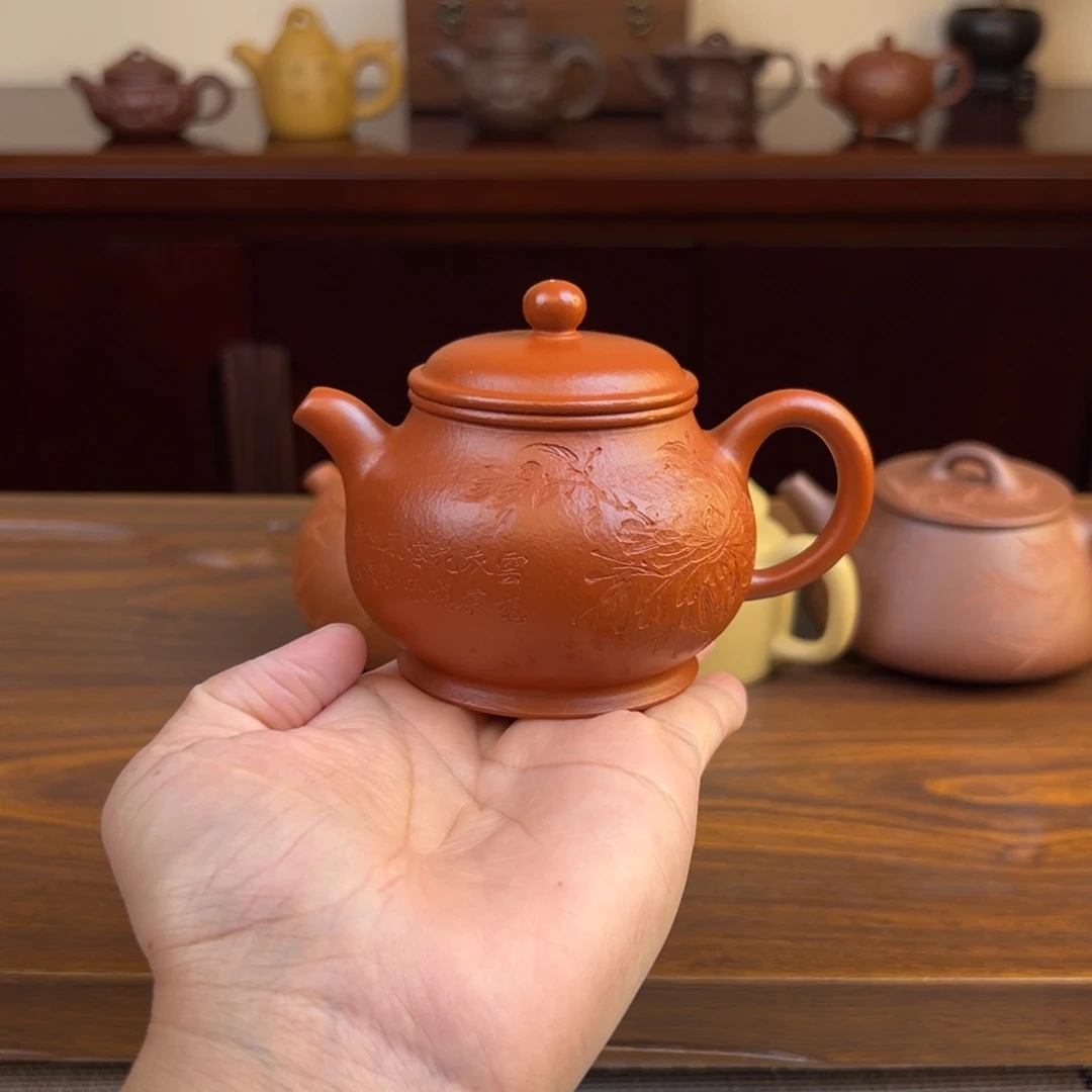 茶壶紫砂朱泥潘壶150cc瑕品