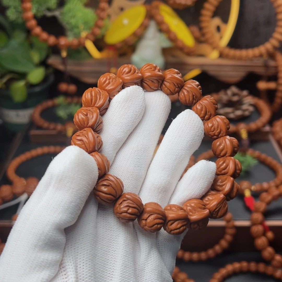 吊坠桃核冷*。1.5双脊龙手串