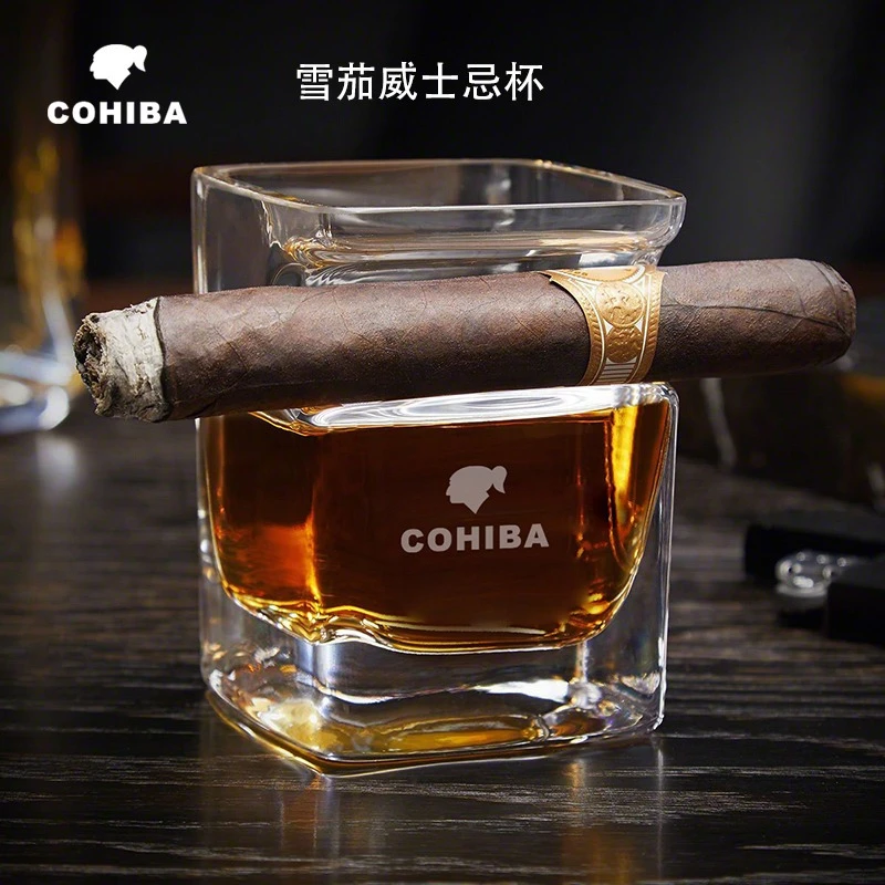 水杯加厚透明个性时尚雪茄工具杯威士忌杯咖啡杯水晶玻璃雪茄杯新