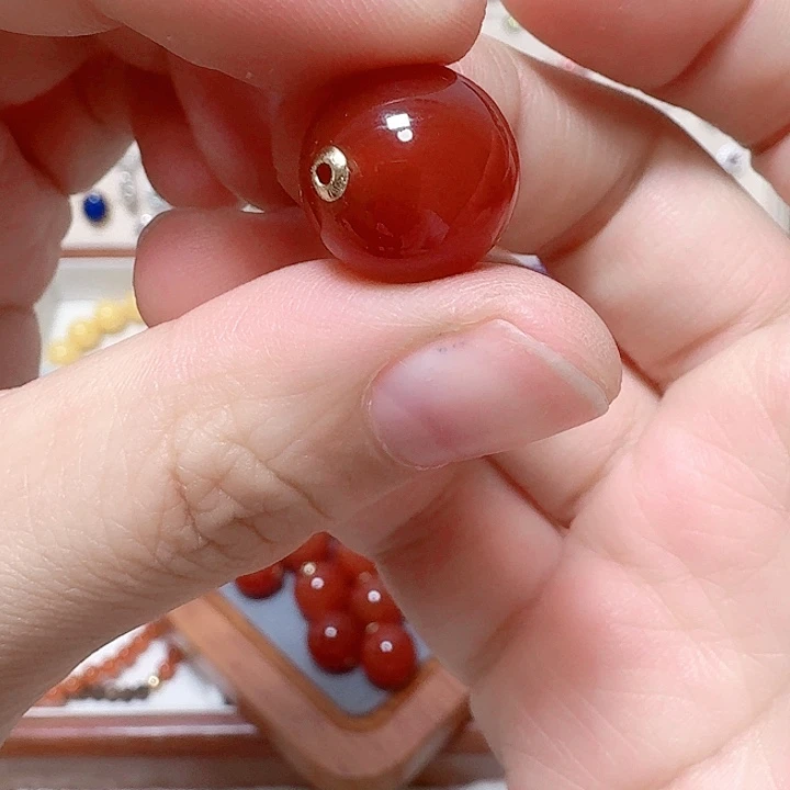 玛瑙/玉髓吊坠(不含链)18K金镶嵌吊坠