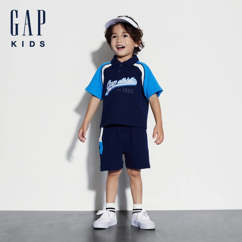 Gap男幼童夏季撞色Polo短袖T恤短裤运动套装儿童装465417