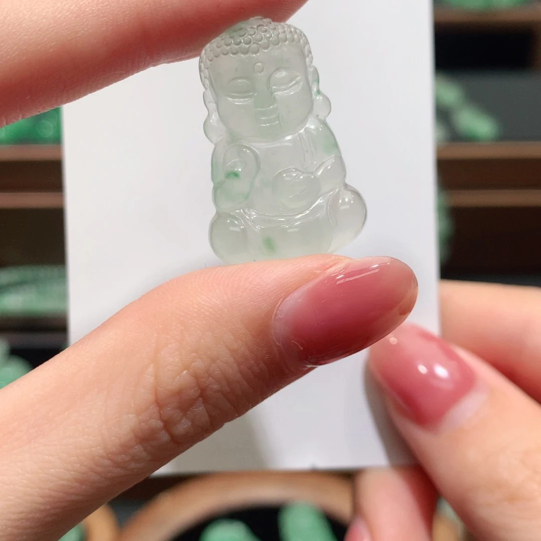 石英质玉（非洲翠）未镶嵌颈饰宝宝佛