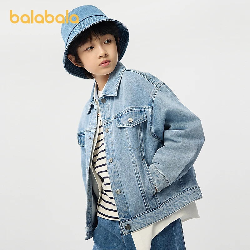 巴拉巴拉童装儿童外套男童2025新春女童纯棉牛仔上衣