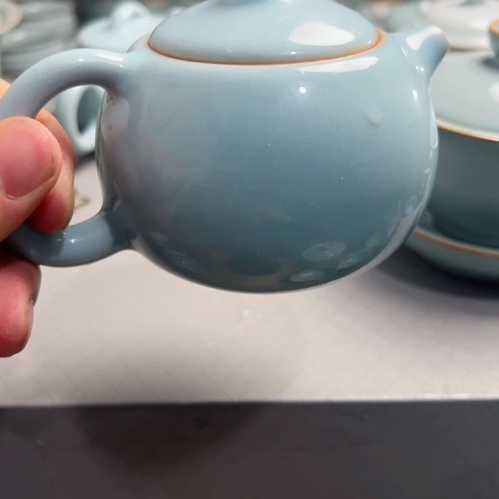 杯落**安天青色西施壶倒烧
