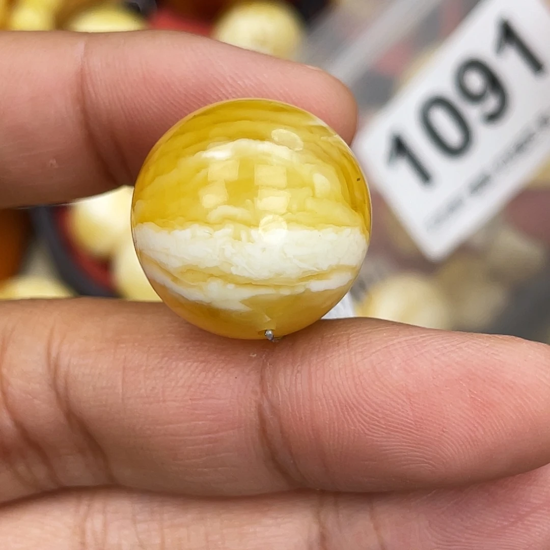 蜜蜡未镶嵌珠宝奇石一颗粉21.5