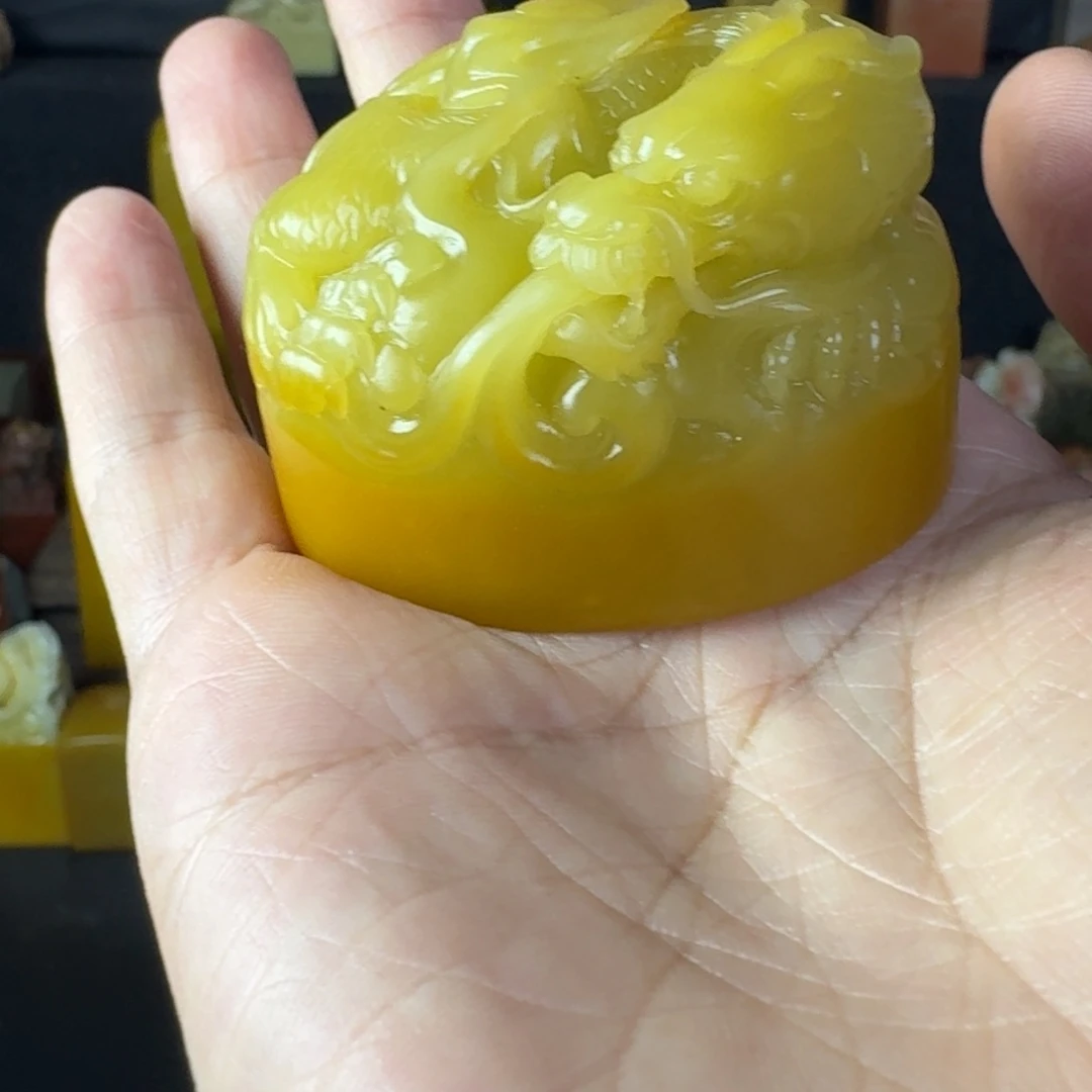 獭***开昌化石印石青田九索
