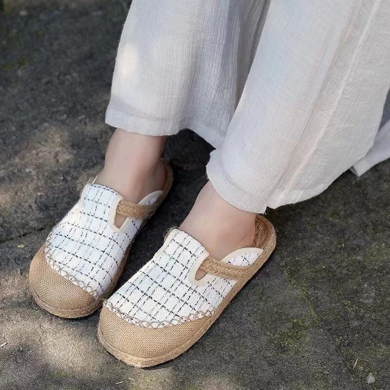 春夏新款小香风复古拖鞋透气渔夫大头鞋绣花鞋(T-10)GF