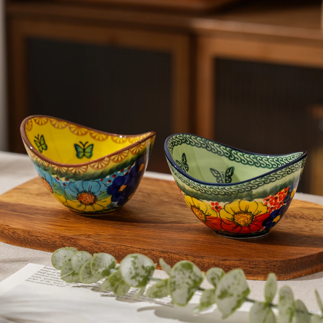 【美森专属】手绘莫妮卡/琉璃黄彩-聚宝碟两个装