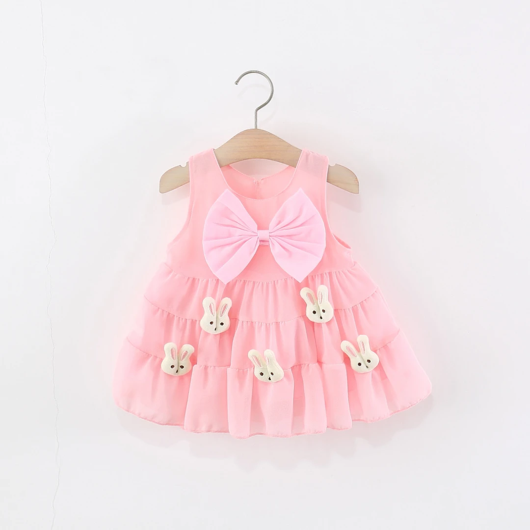 童泰【断码】童连衣裙儿童夏季女宝宝卡通结雪纺背心裙子公主A类