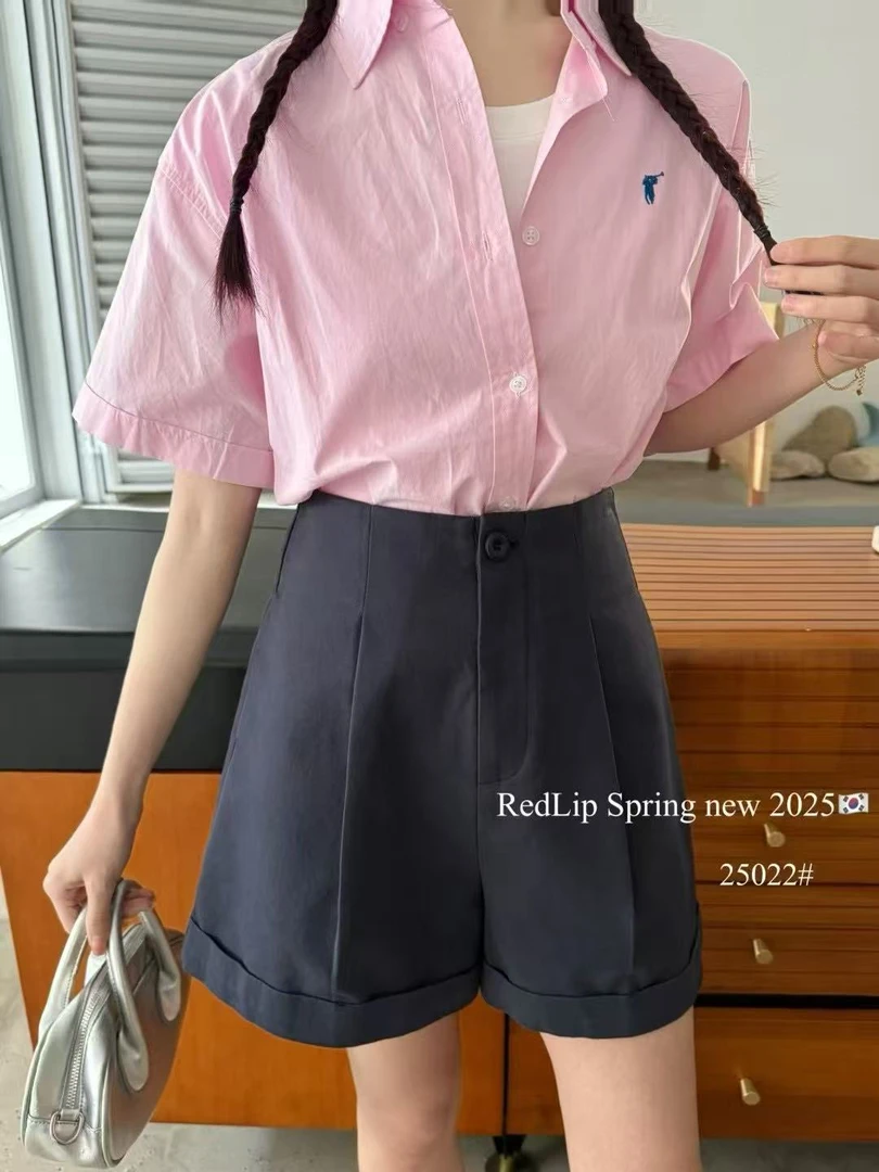 红唇家西装翻边短裤25022