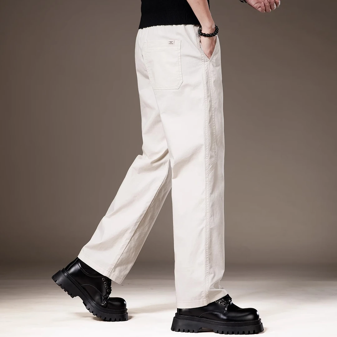 Cebrodz高端设计感纹理简约休闲裤男士春夏薄款宽松百搭垂感长裤