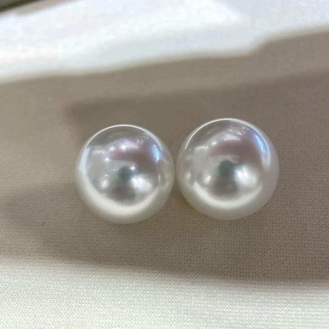 【冰雪系列】空姐素钉10-11mm 正圆 冷白极光 时尚经典 休闲百搭款