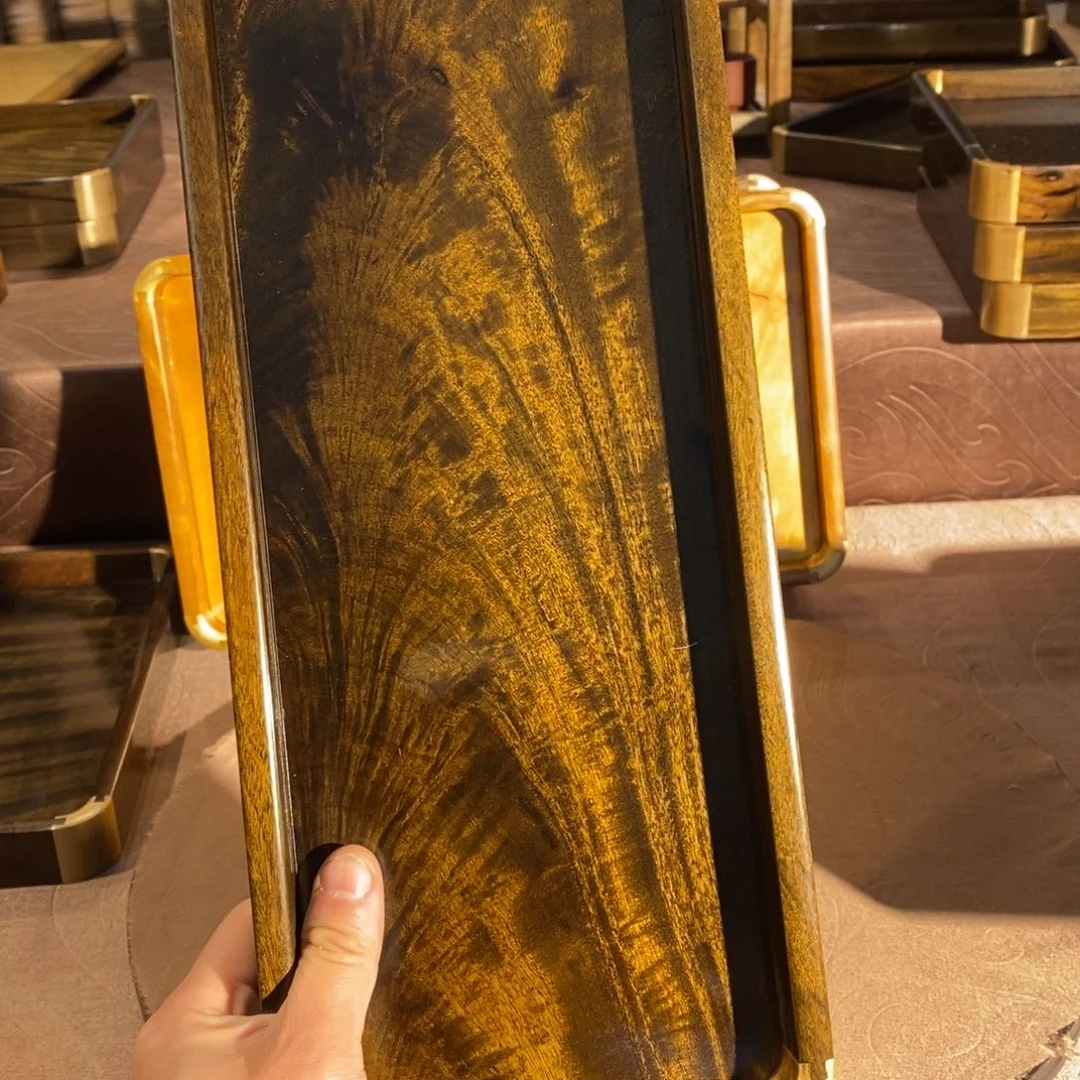 金丝楠莲**心金丝楠木文盘