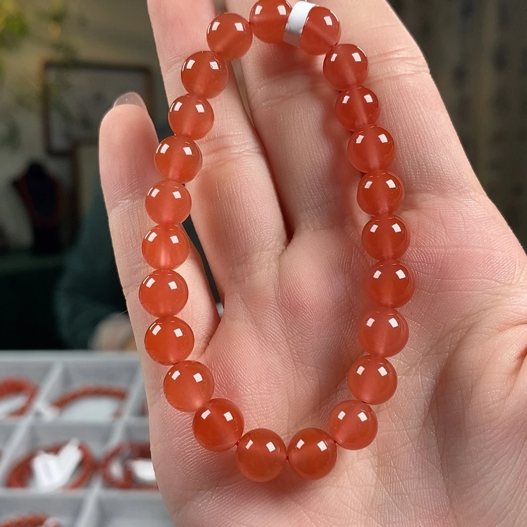 南红玛瑙未镶嵌手串原矿8mm高品冰红