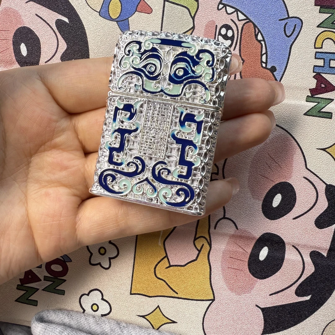 瑞兽花丝镂空珐琅彩防风打火机适合送礼收藏盔甲祥云K