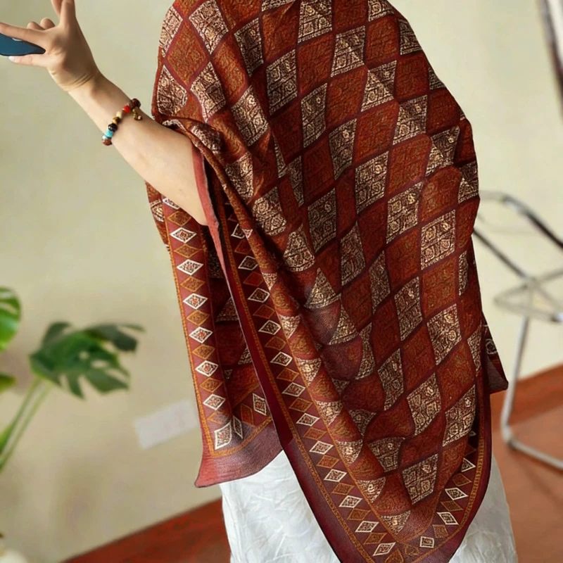 【赤菱】丝毛90*90尺寸冬季上新设计款方巾时尚高级百搭氛围感披肩