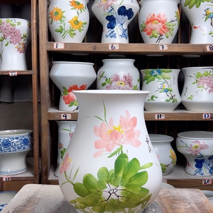 摆件高27鱼尾绿绿荷花新款新款陶瓷