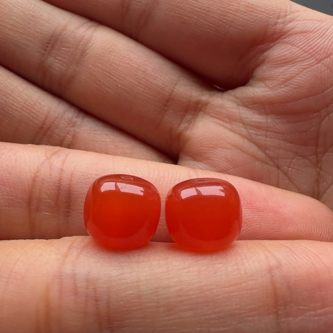 半***盒南红玛瑙未镶嵌老型10.1x8.8