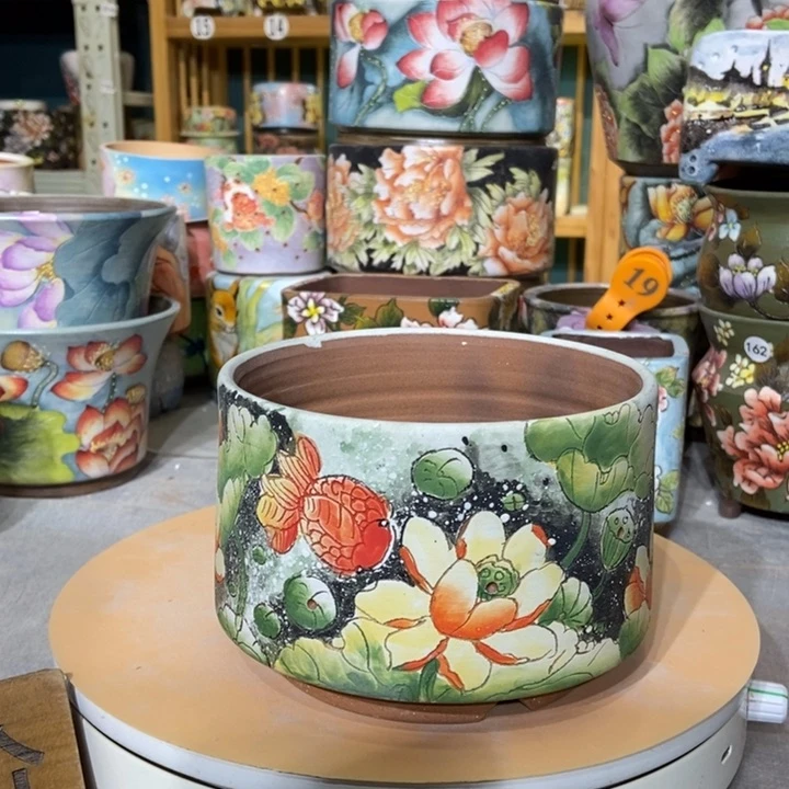 红陶景德镇艺术手绘作品