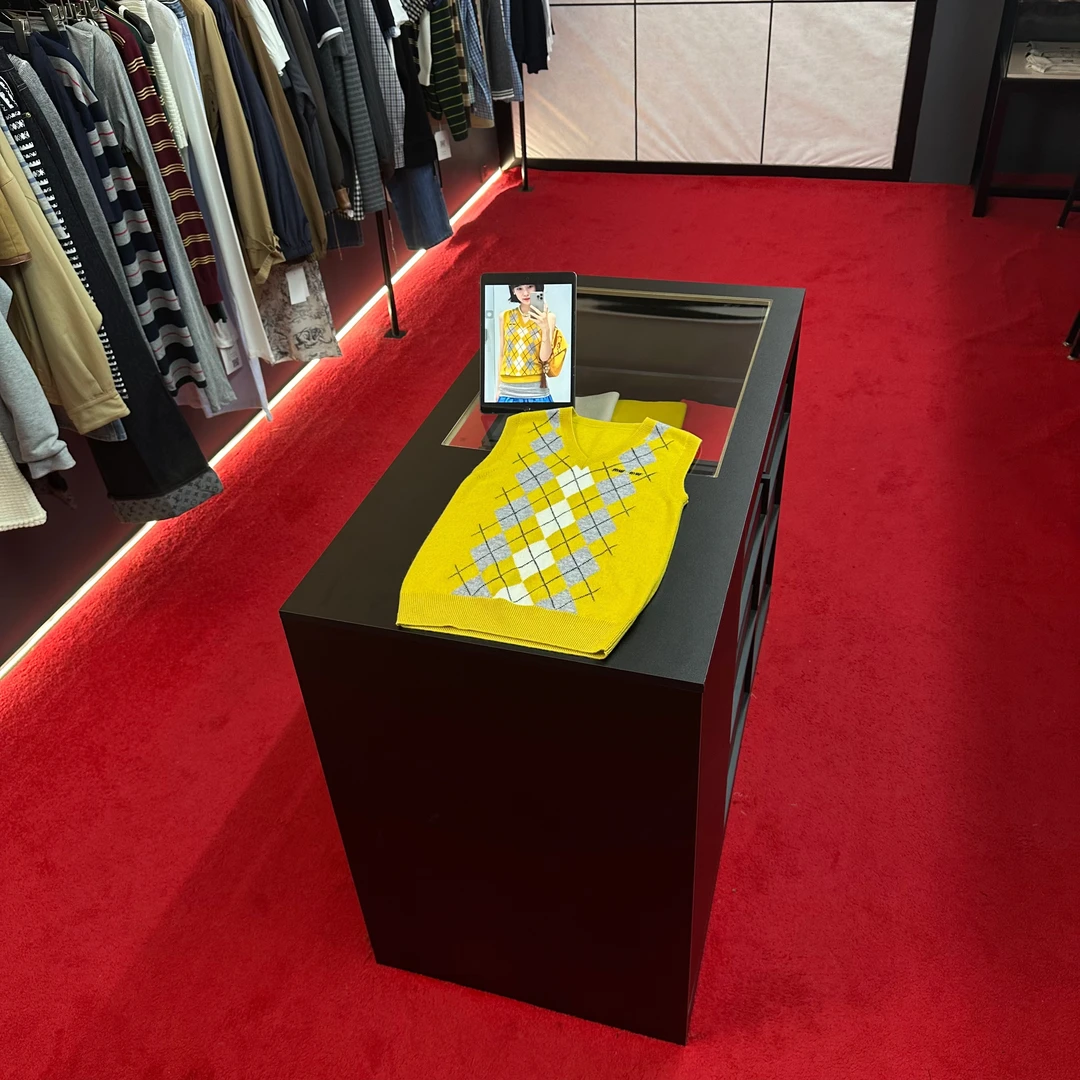 A389【M家】高版本25n早秋新款无袖长款格纹V领针织背心黄色