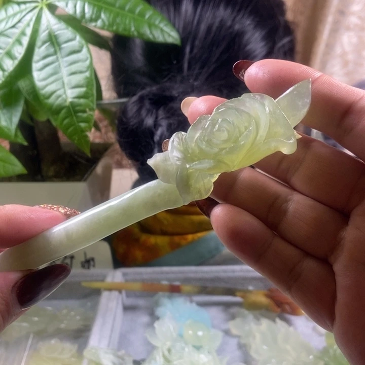 未镶嵌蛇纹石玉发饰