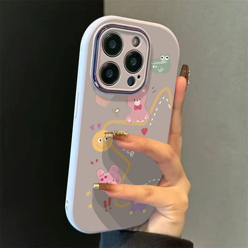 精孔胖子蛋糕小熊适用苹果16手机壳iphone15华为oppo小米vivo女43