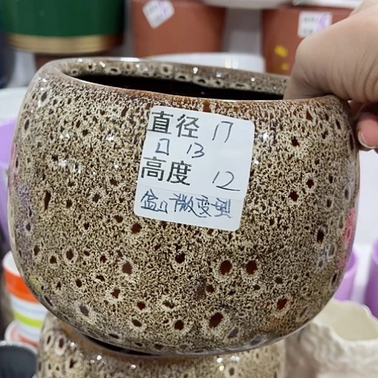 多肉绿植陶瓷花盆9.9包邮，有孔